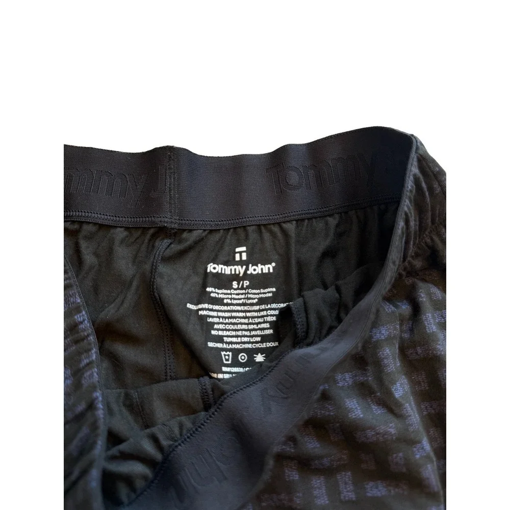 Tommy John Mens Black Micro Modal Lounge Pants Relaxed Fit Sz Small Pajamas